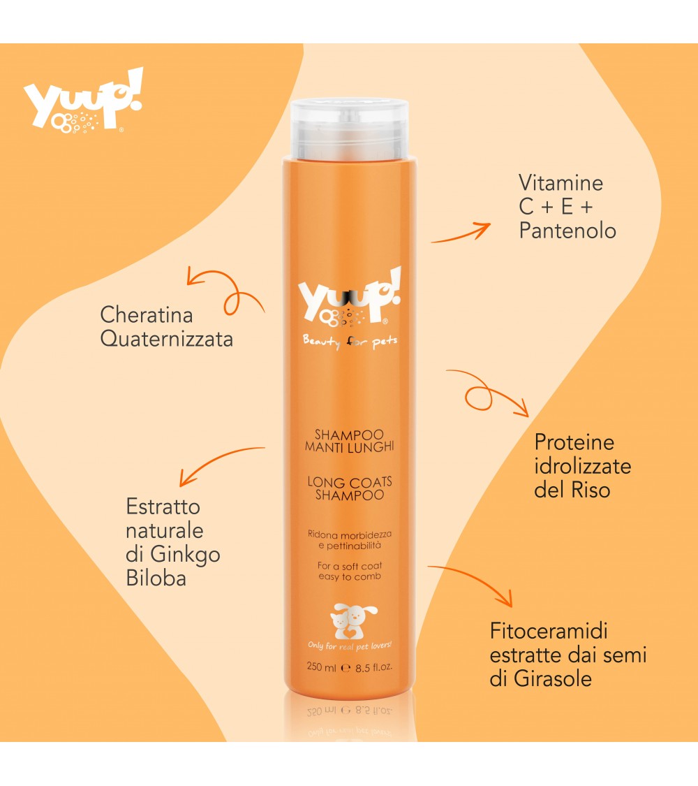 Yuup! Shampoo Manti Lunghi 250ml - Shampoo per Cani Yuup! Shampoo Manti Lunghi 250ml - Shampoo per Cani